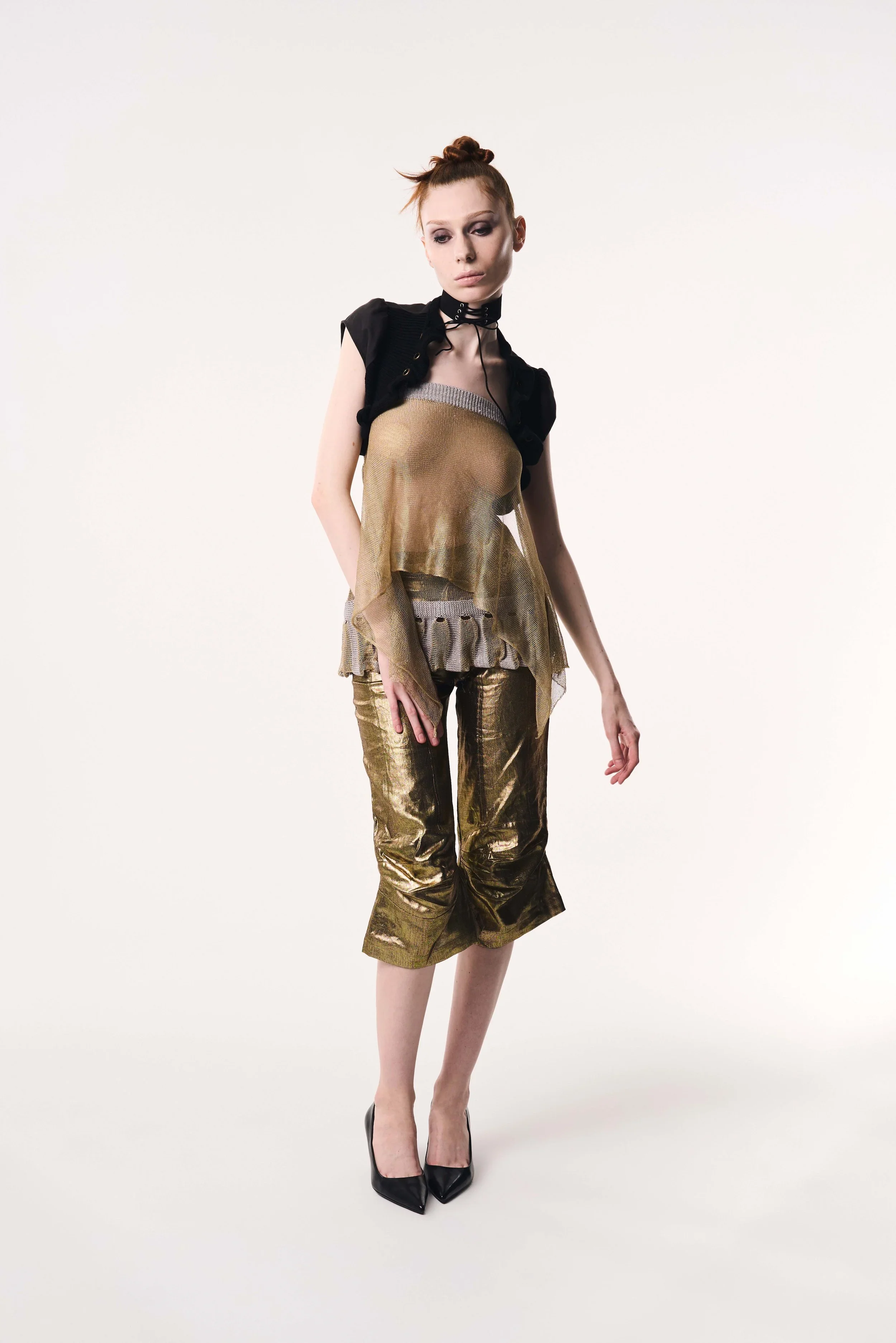 Capris Trousers / Gold Linen [LAST ONE]