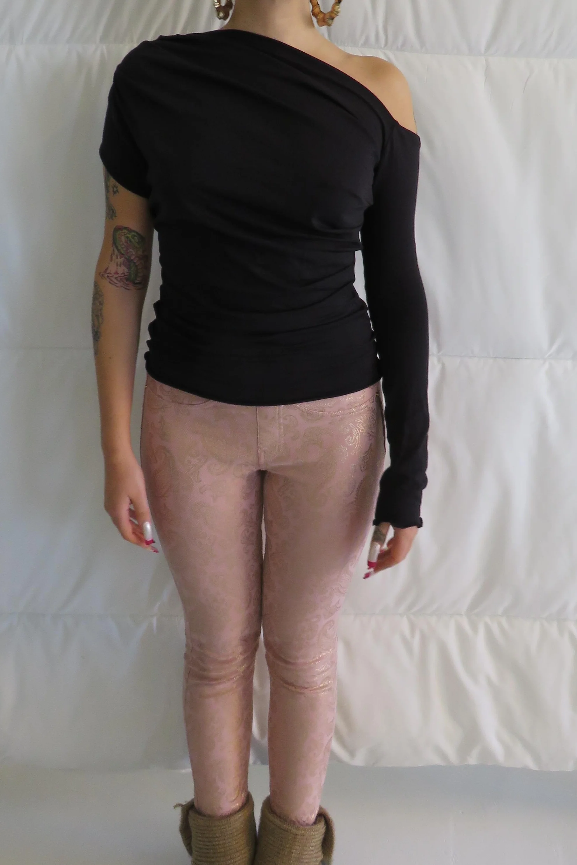Falling Drape Top / Black or Navy - Image 3