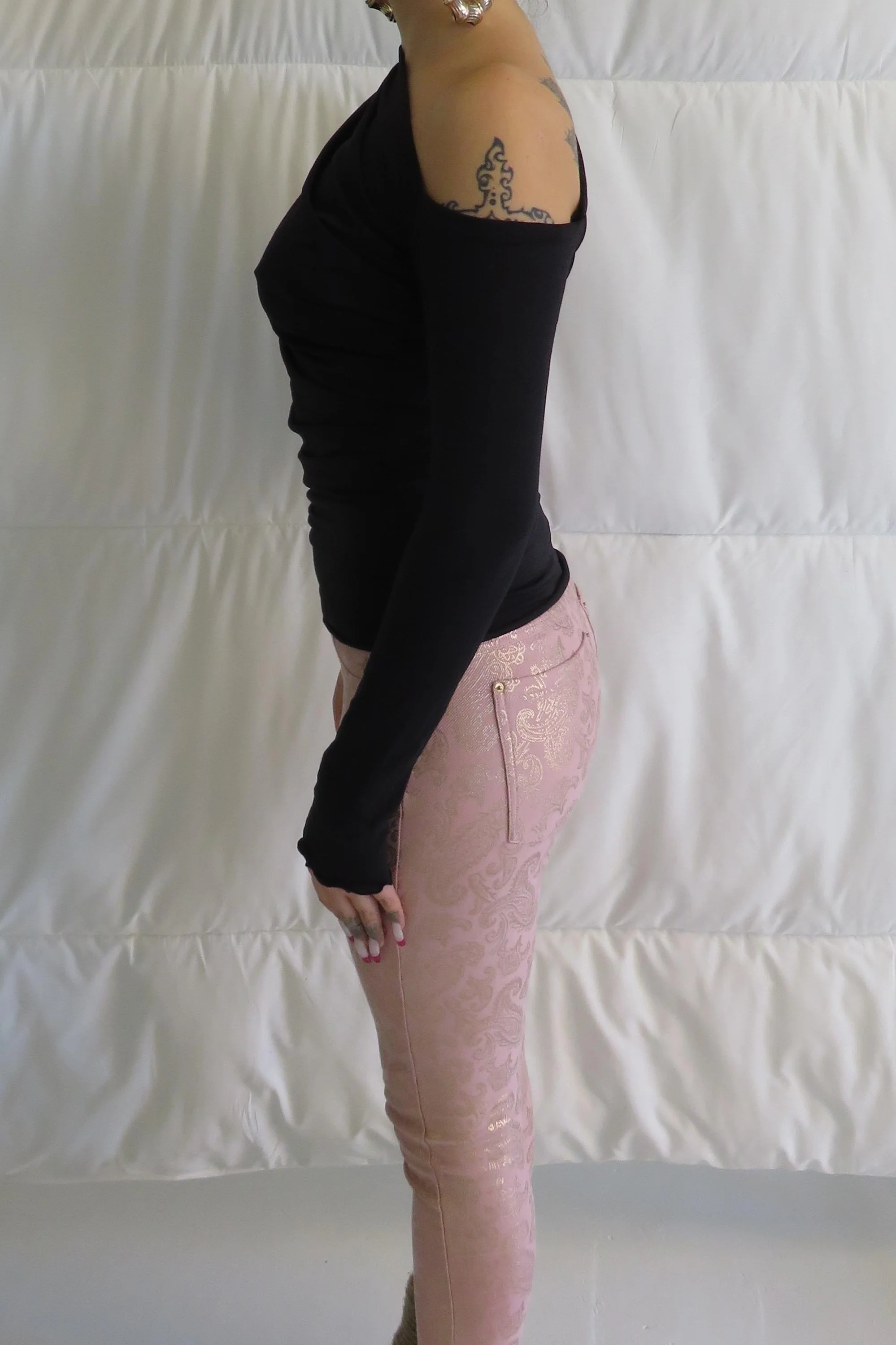 Falling Drape Top / Black or Navy - Image 4