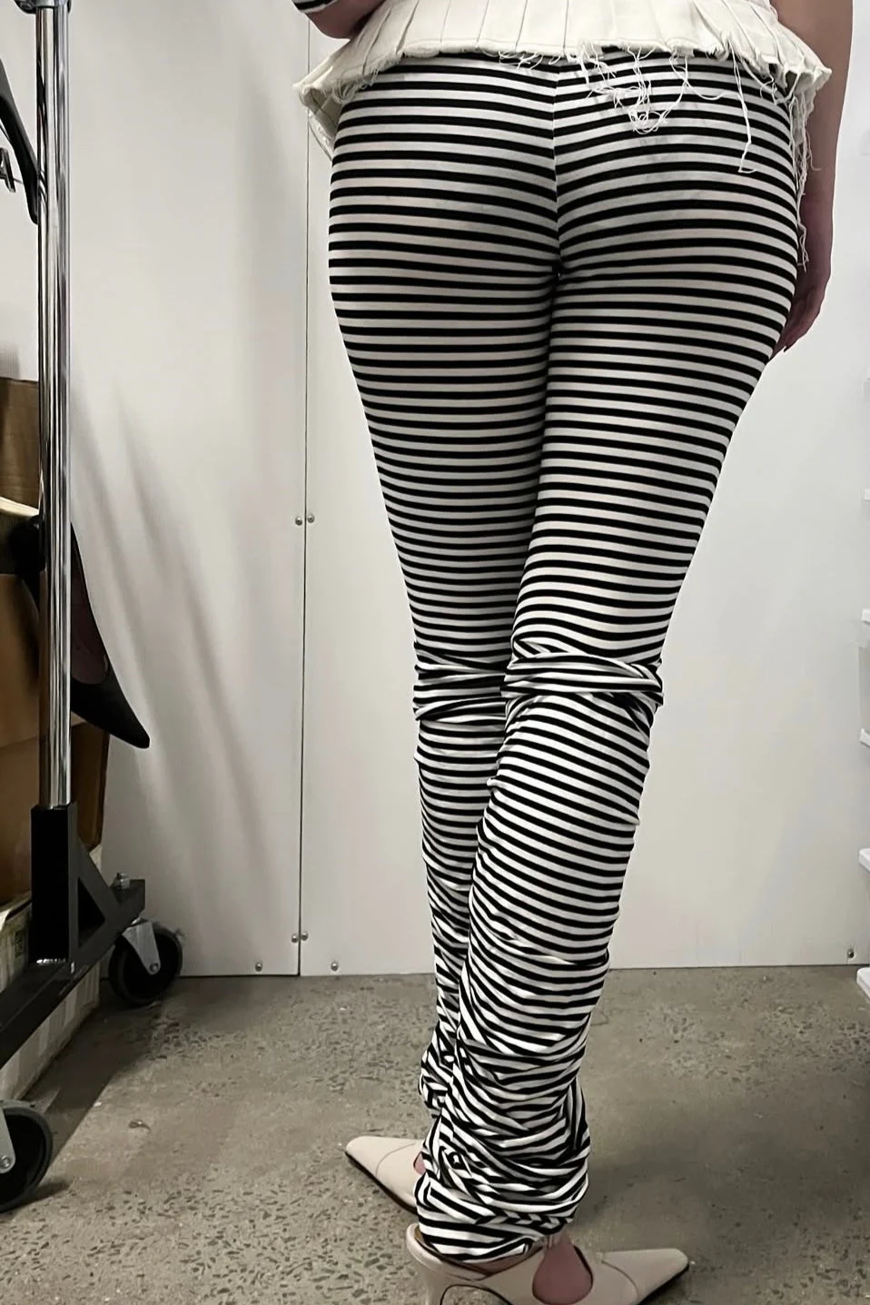 Gathered Leggings / New Stripe - Image 6