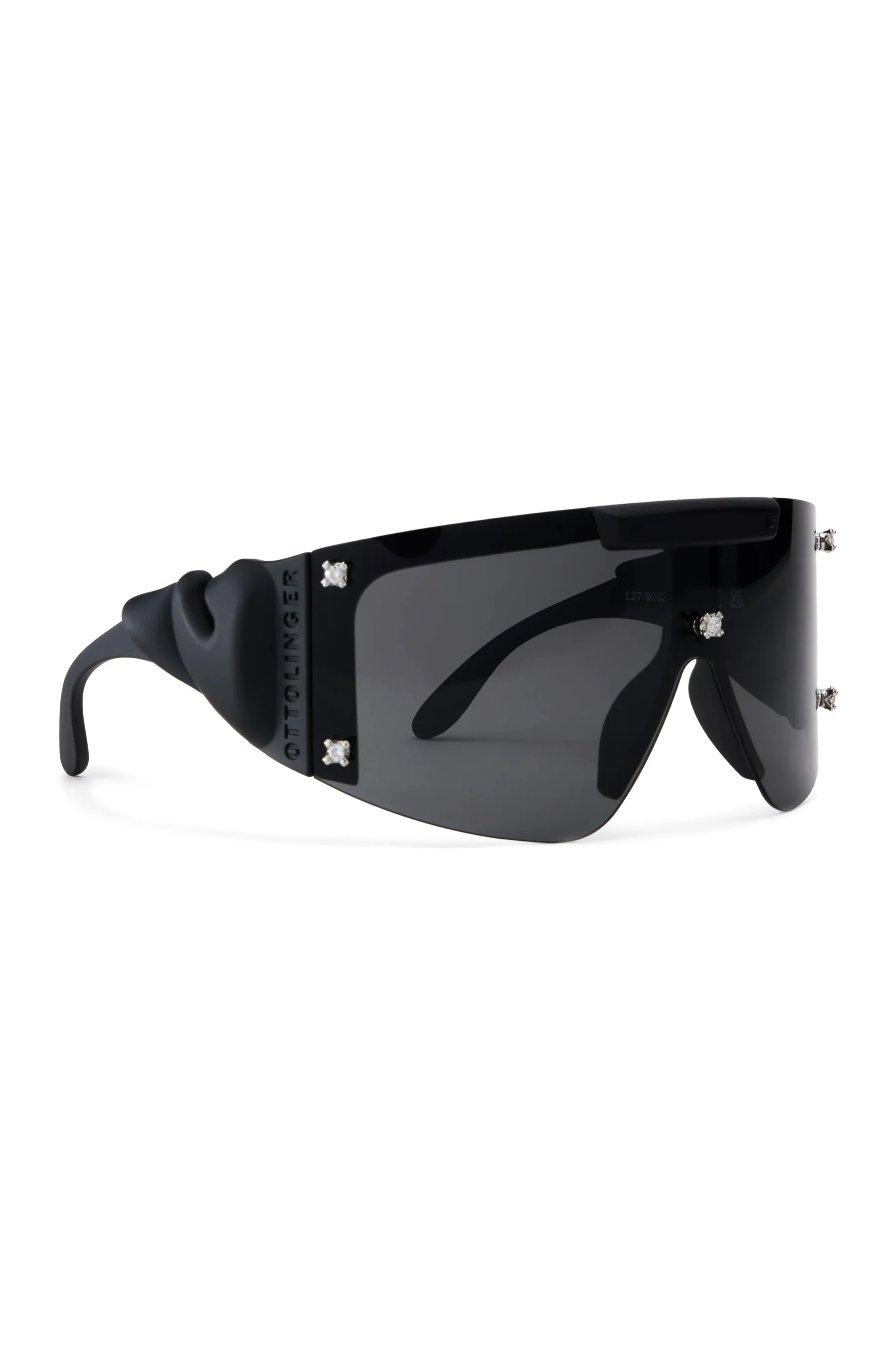 Gem Stud Knotted Sunglasses / Black - Image 3