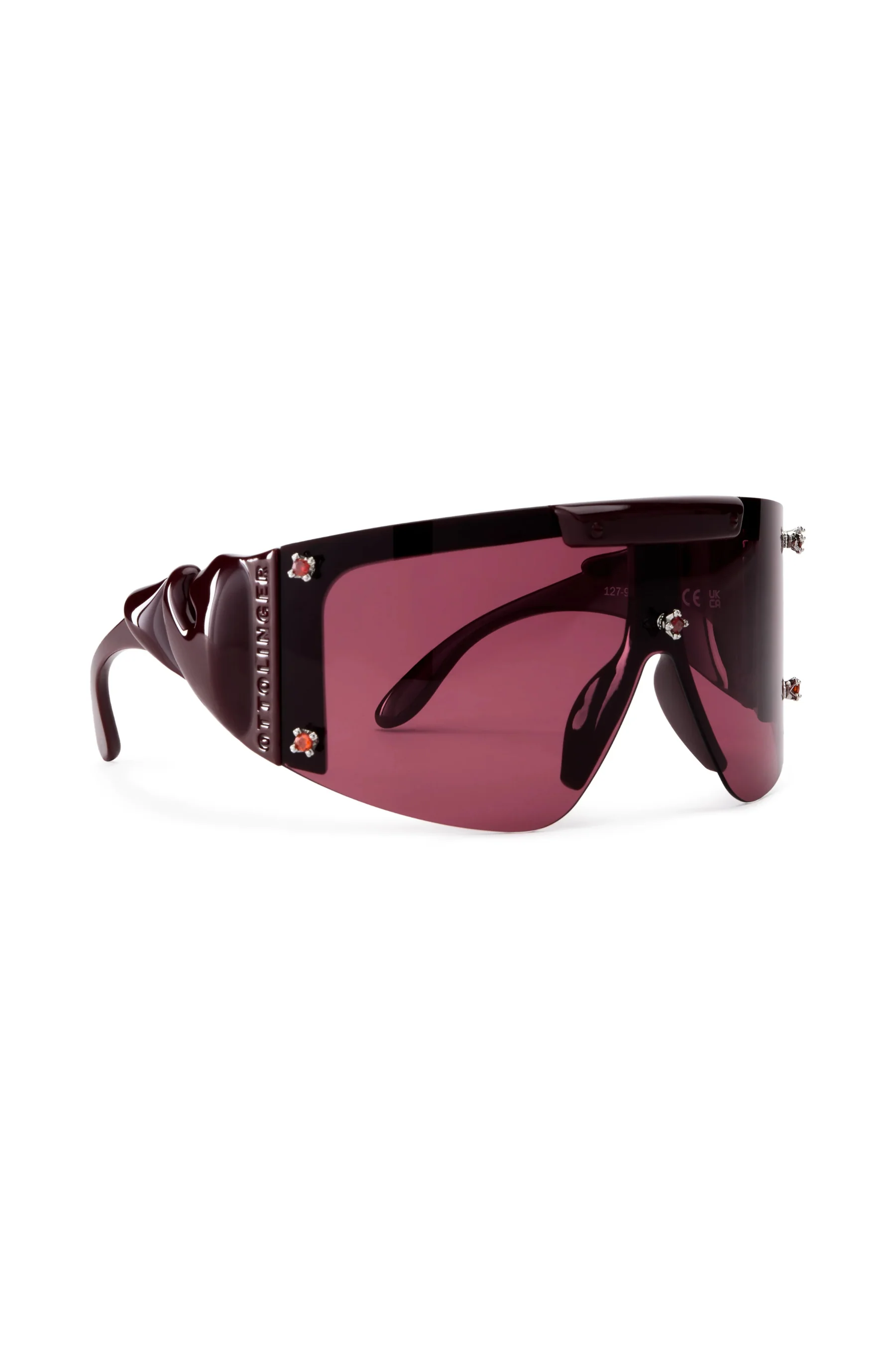 Gem Stud Knotted Sunglasses / Burgundy [LAST ONE] - Image 3
