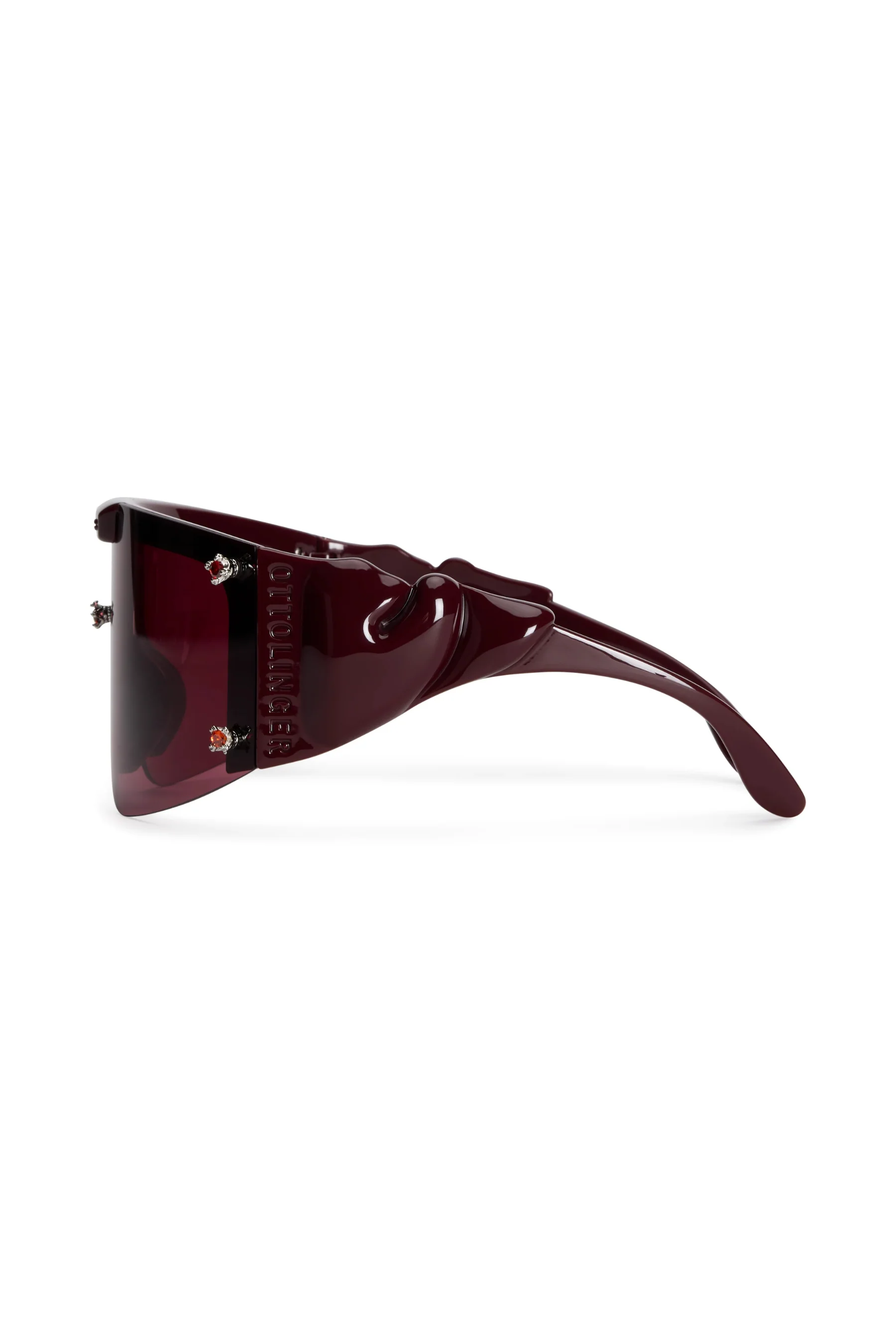 Gem Stud Knotted Sunglasses / Burgundy [LAST ONE] - Image 4