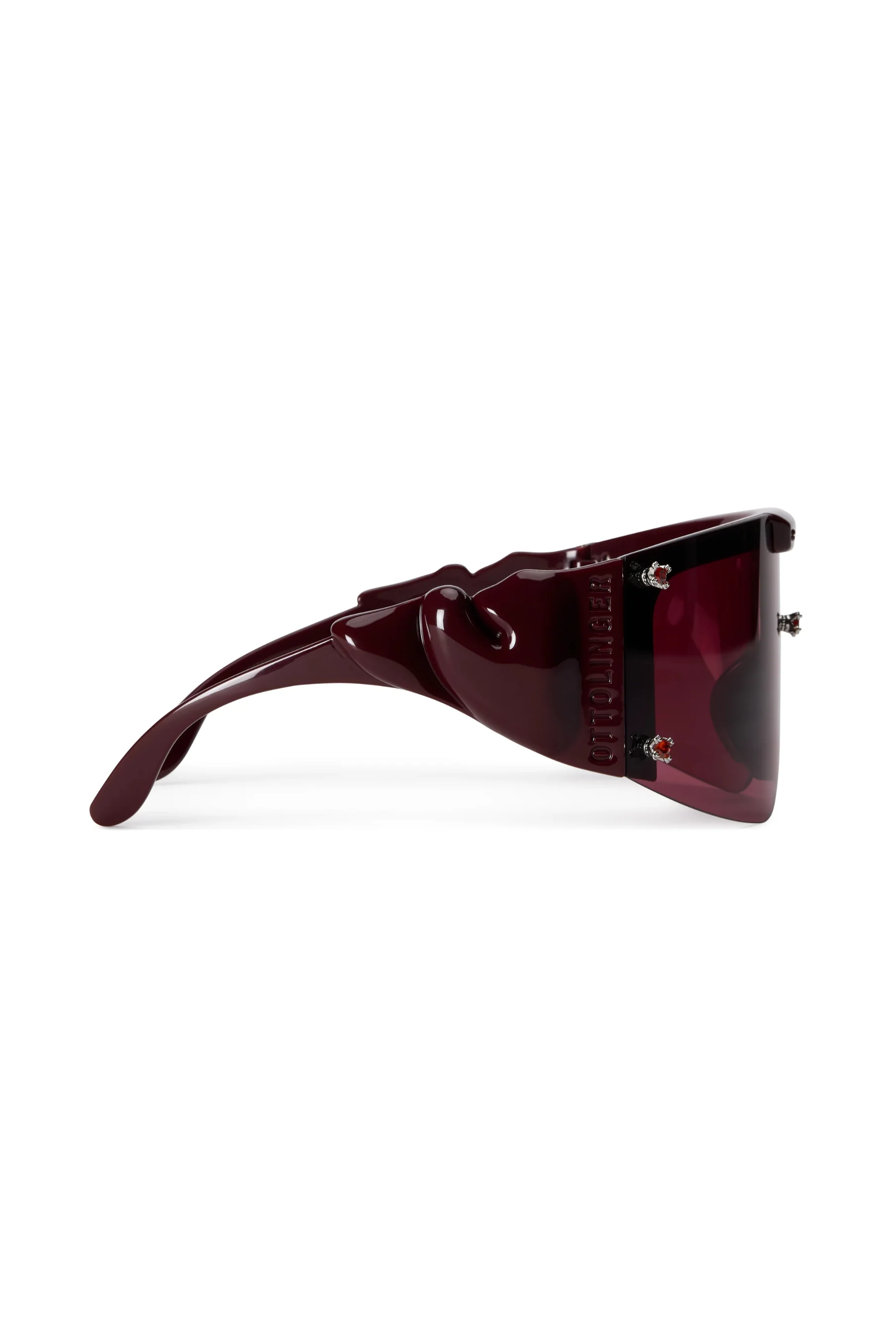 Gem Stud Knotted Sunglasses / Burgundy [LAST ONE] - Image 5