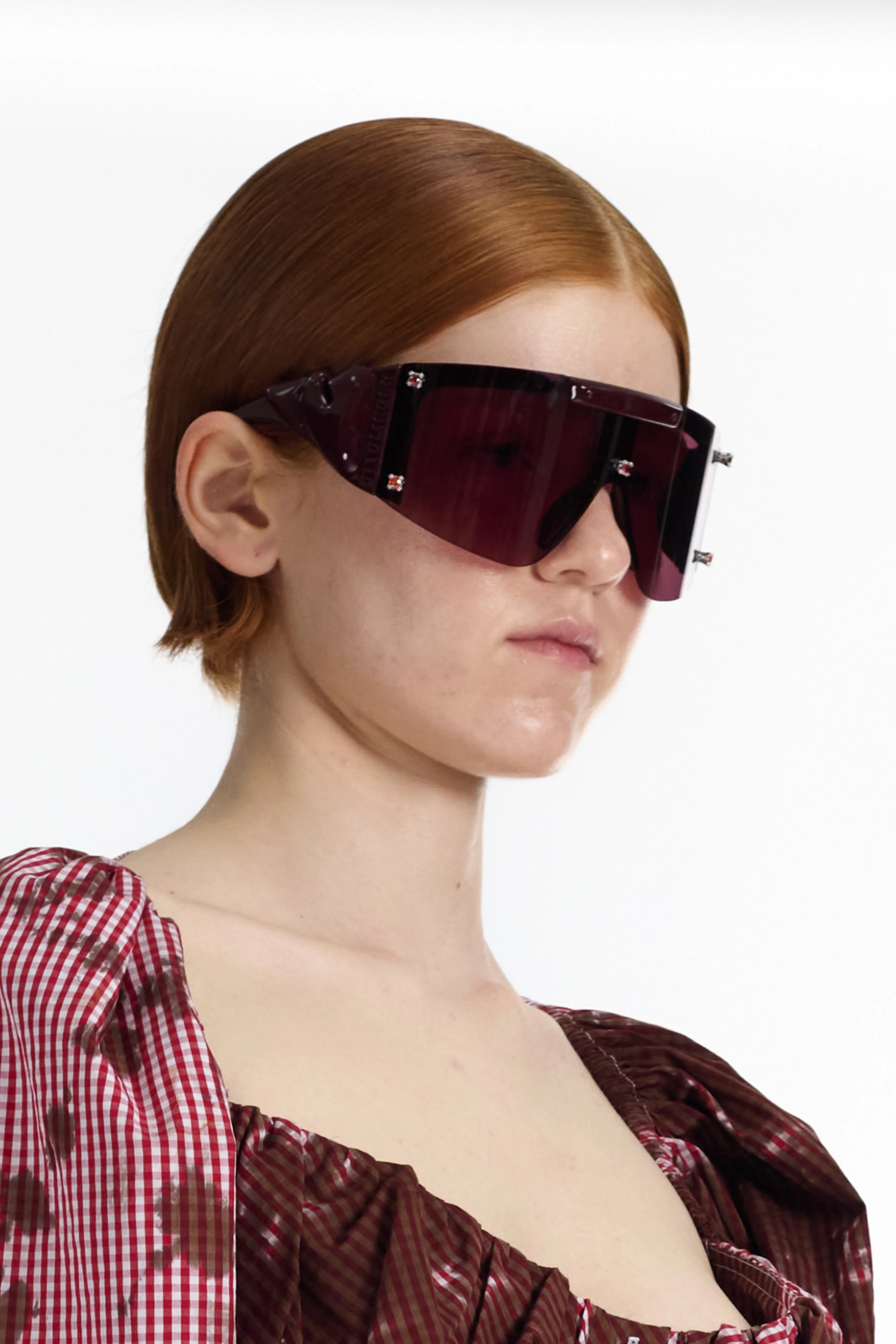 Gem Stud Knotted Sunglasses / Burgundy [LAST ONE] - Image 6
