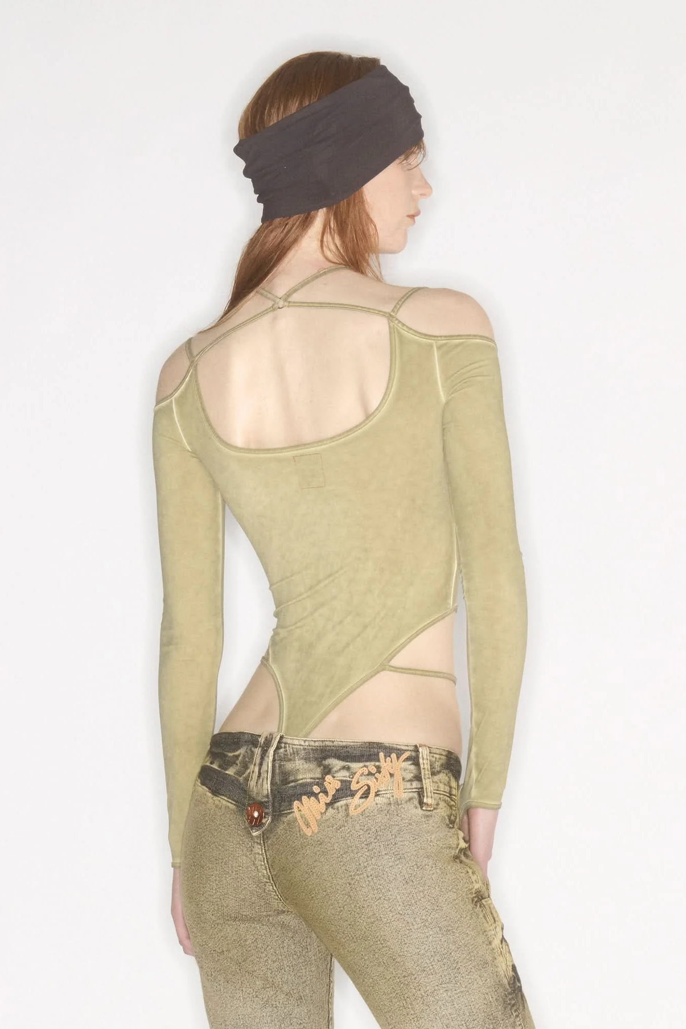 Halter Leotard / Washed Olive - Image 4