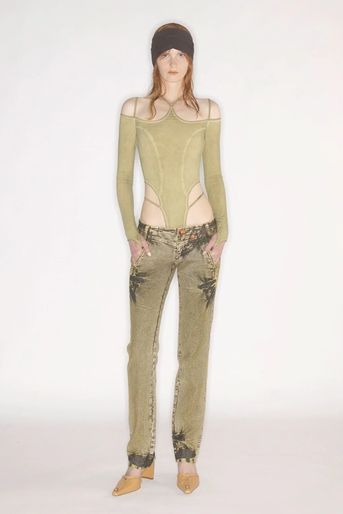 Halter Leotard / Washed Olive - Image 6