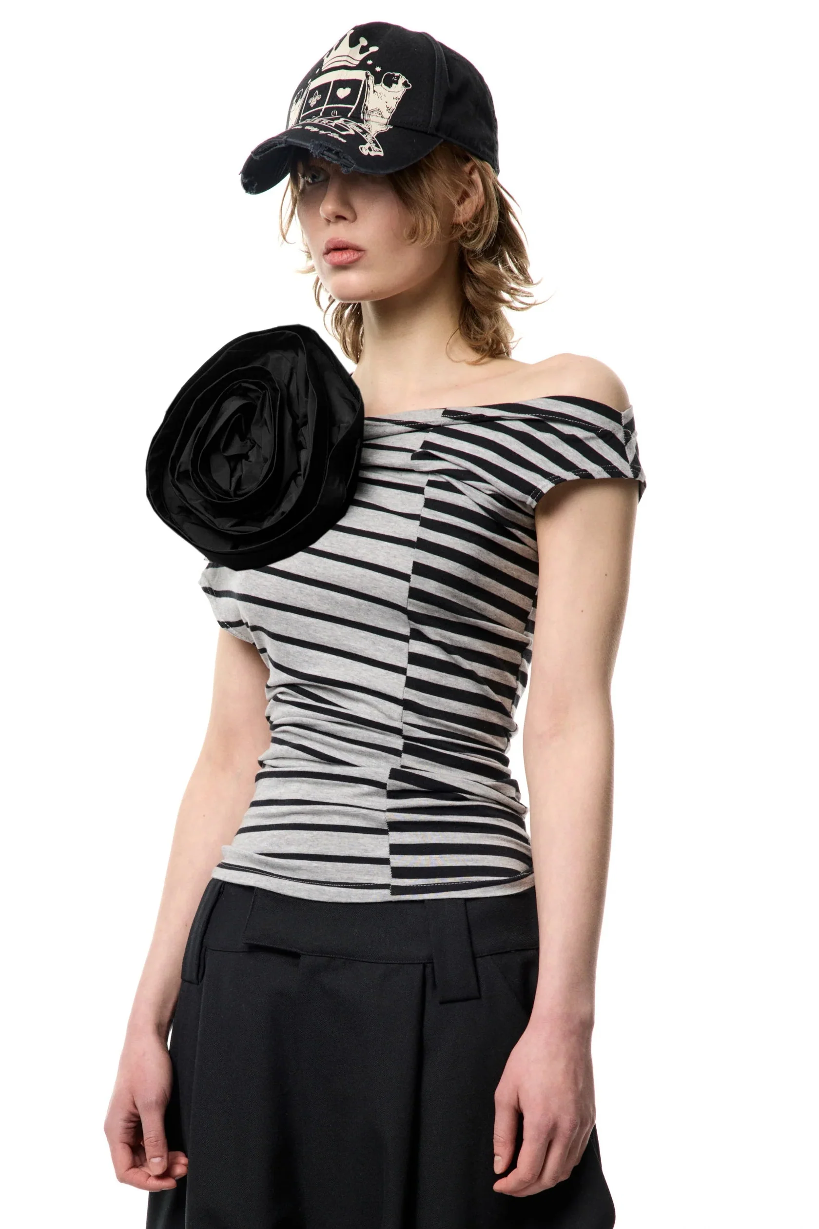 Striped Corsage Top - Image 3